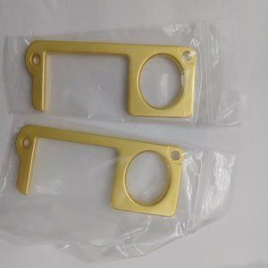 Hygenic Brass Door Keychain Door Opener Button Pusher sanitary clean germ free 2